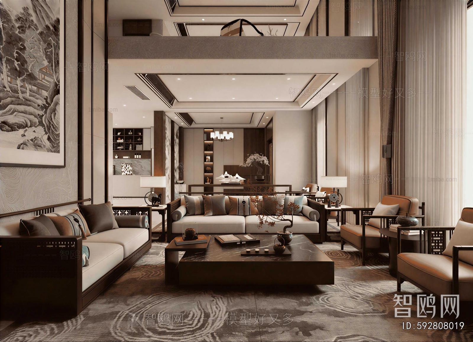 New Chinese Style A Living Room