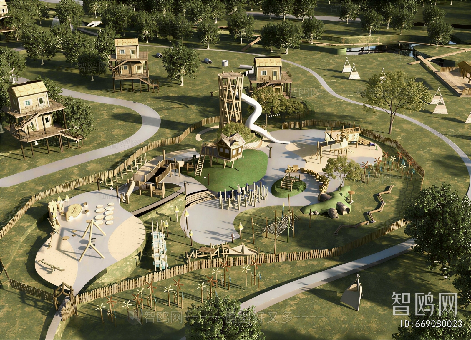 Modern Architectural Bird's-eye View Planning