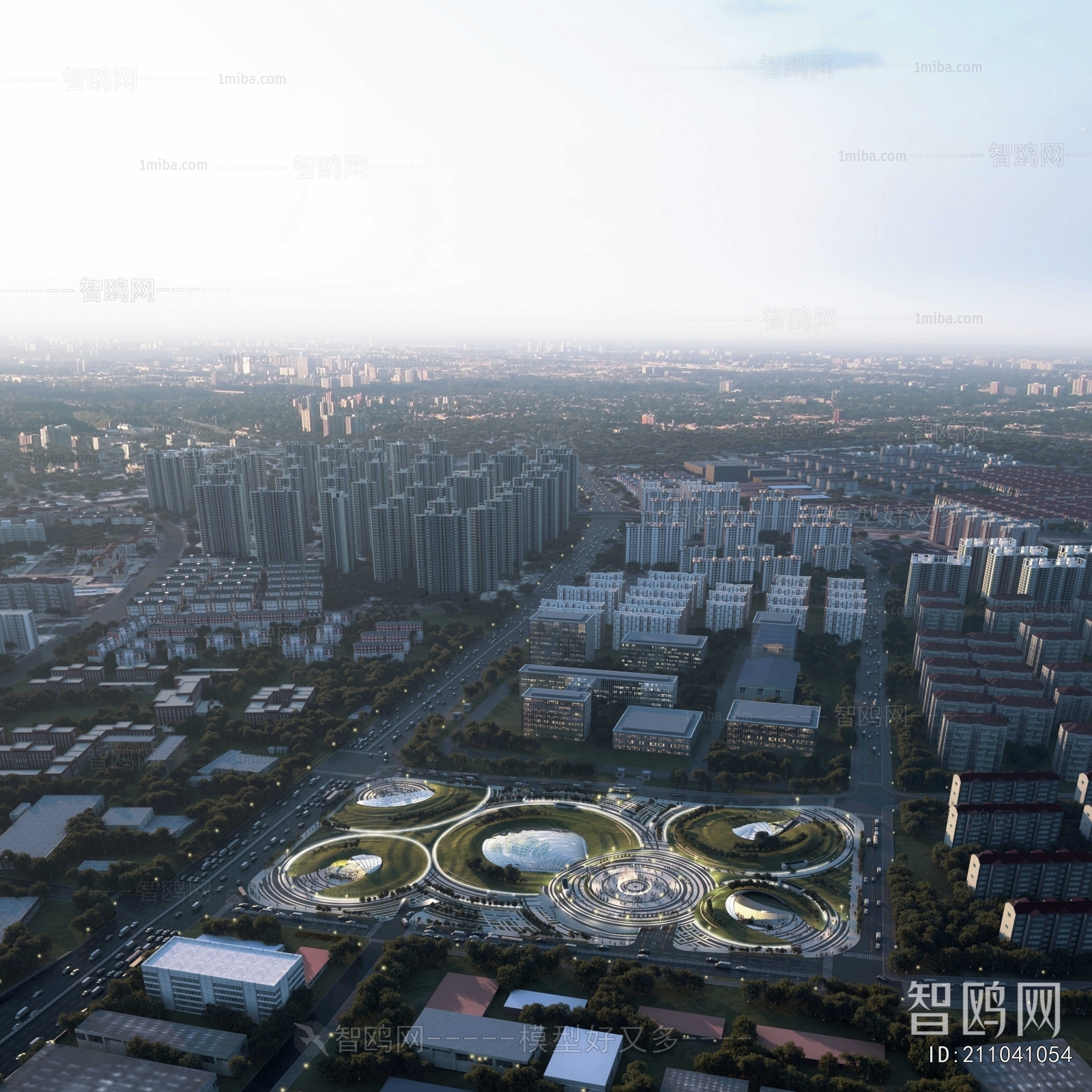 Modern Architectural Bird's-eye View Planning