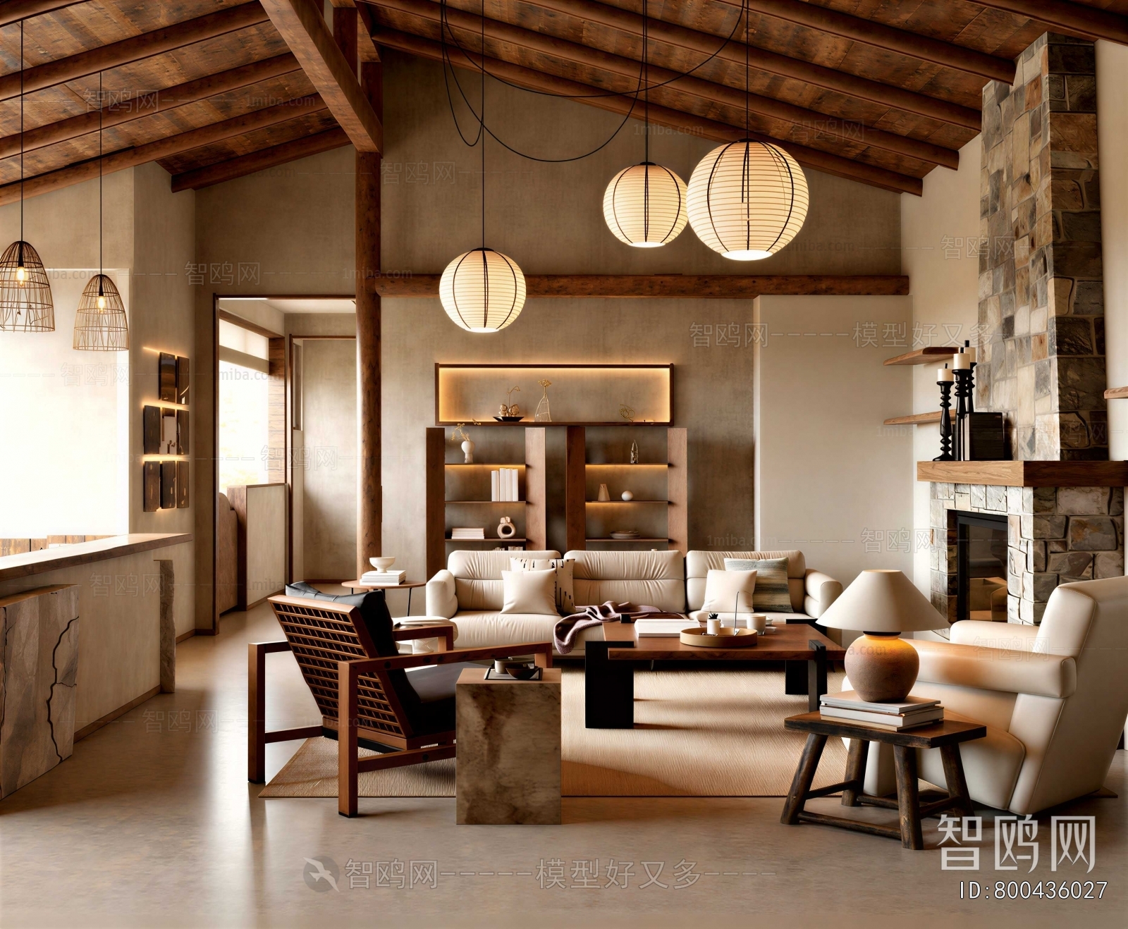 Wabi-sabi Style A Living Room