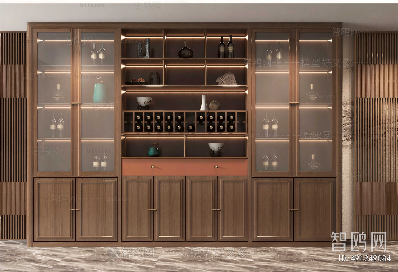 New Chinese Style Wine Cabinet