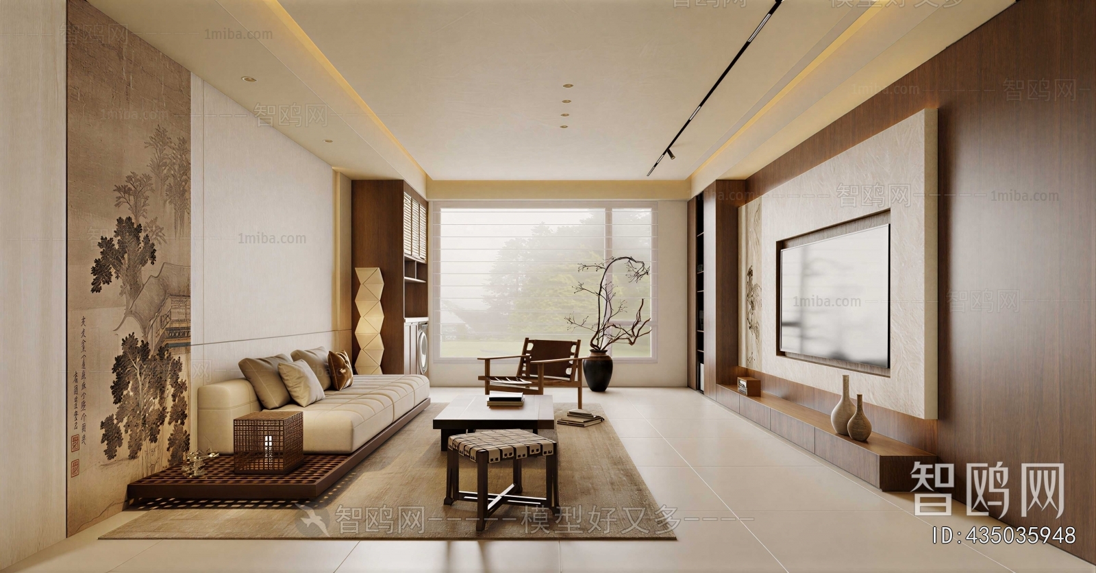 New Chinese Style A Living Room