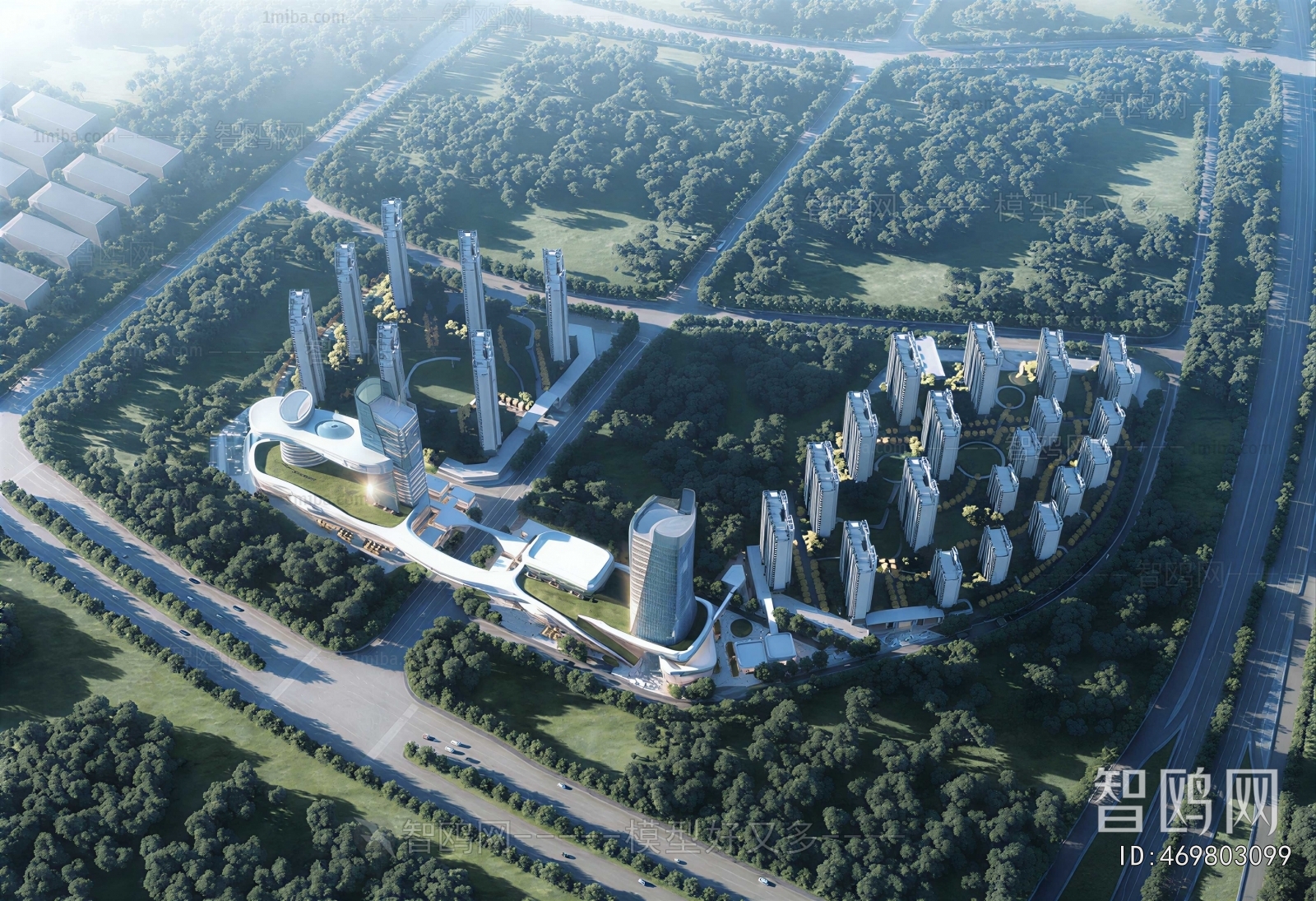 Modern Architectural Bird's-eye View Planning