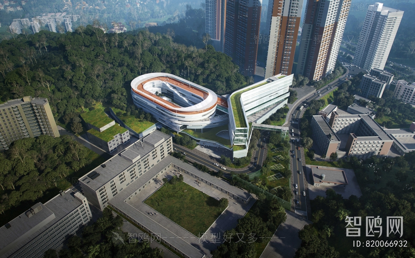 Modern Architectural Bird's-eye View Planning