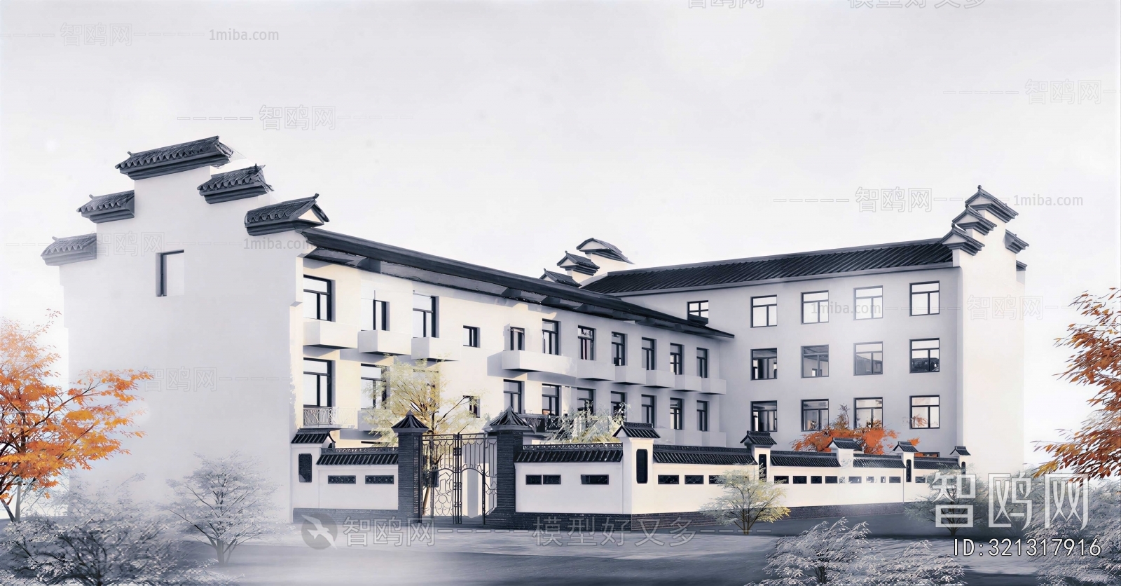 New Chinese Style Appearance Of Commercial Building