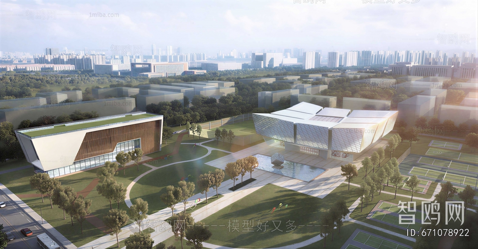 Modern Architectural Bird's-eye View Planning