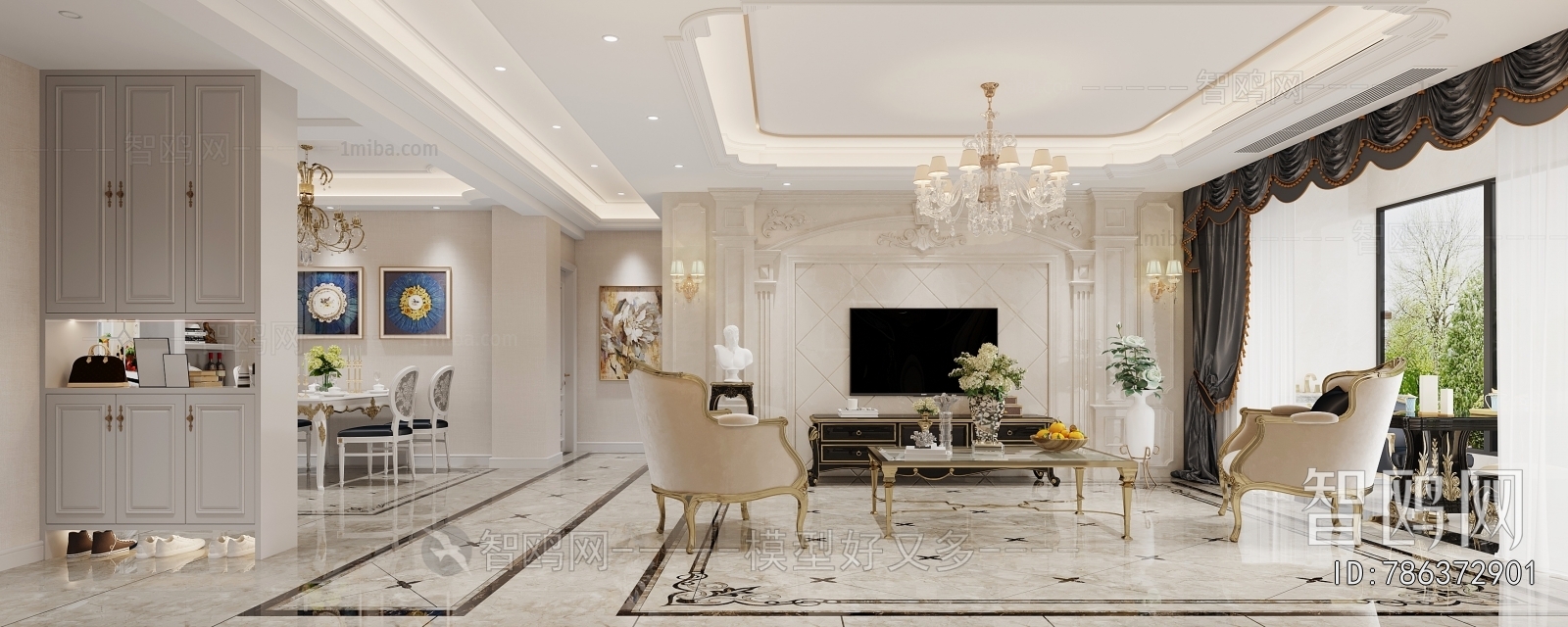 Simple European Style A Living Room
