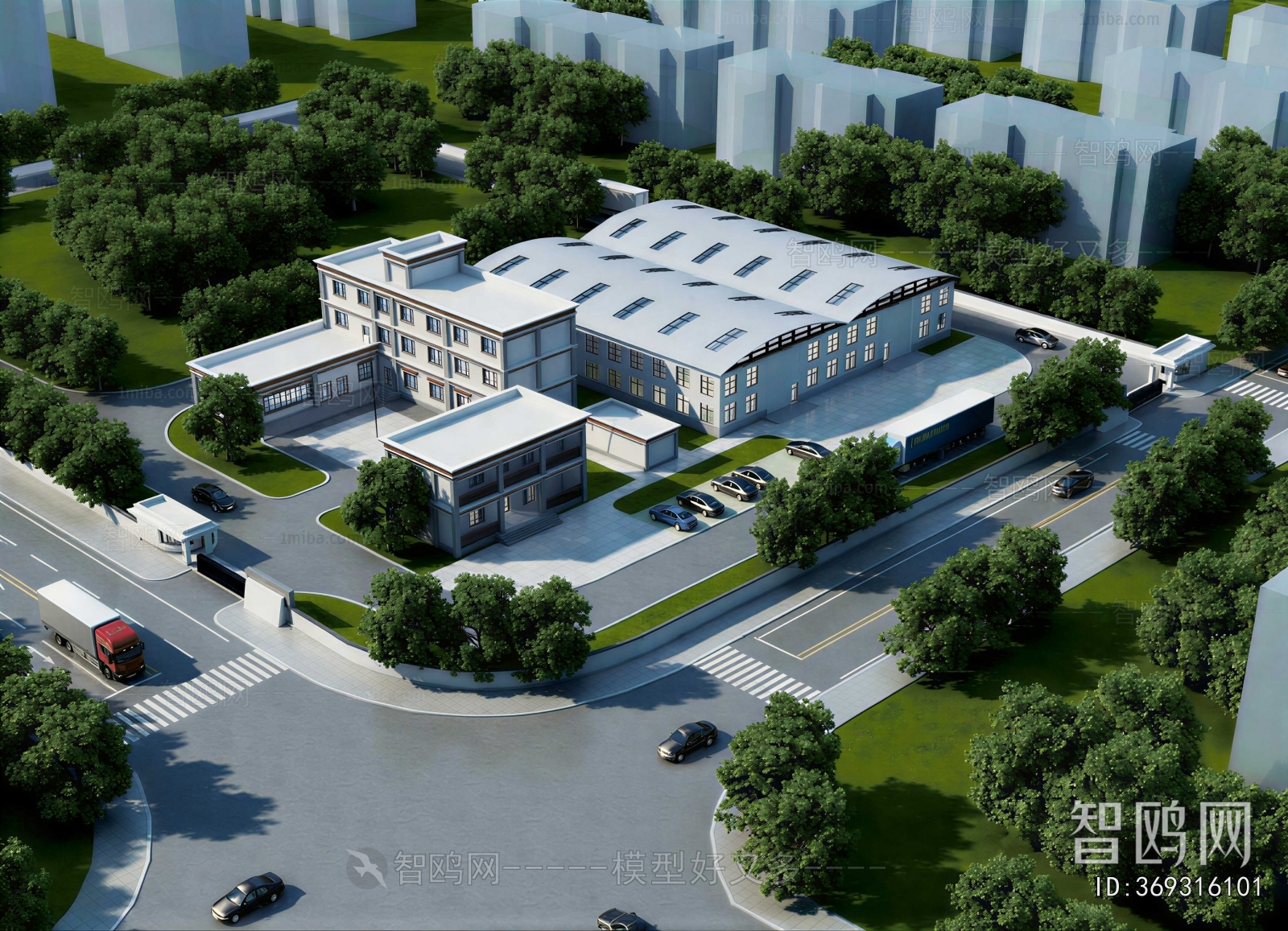 Modern Architectural Bird's-eye View Planning