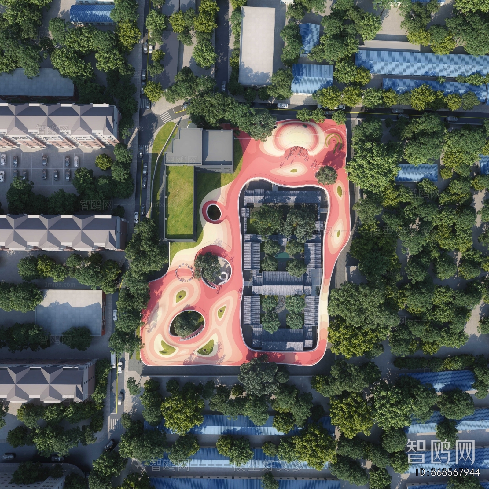 Modern Architectural Bird's-eye View Planning