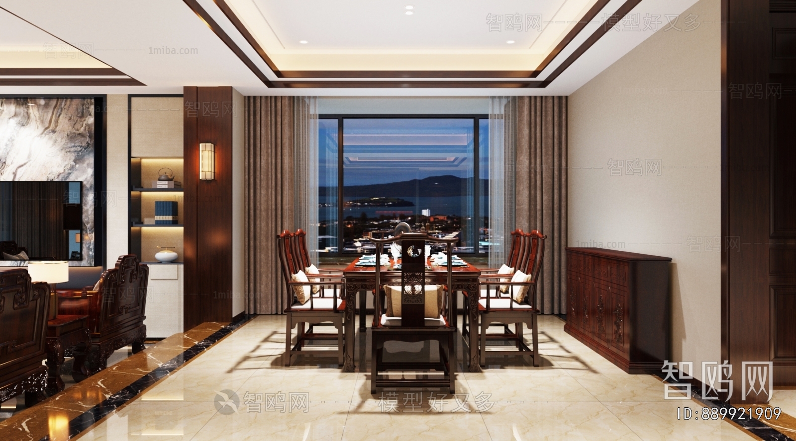 New Chinese Style A Living Room