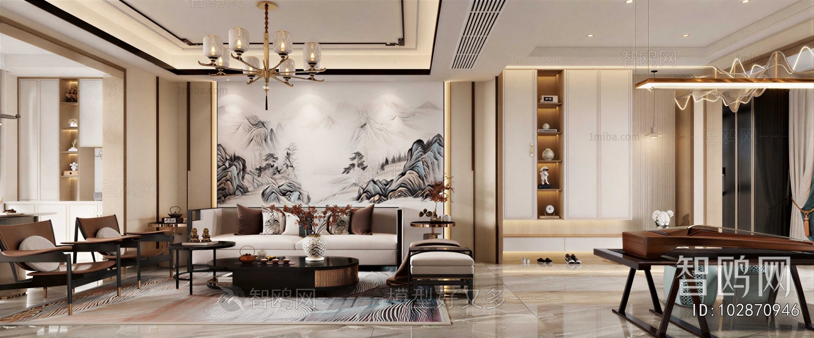 New Chinese Style A Living Room