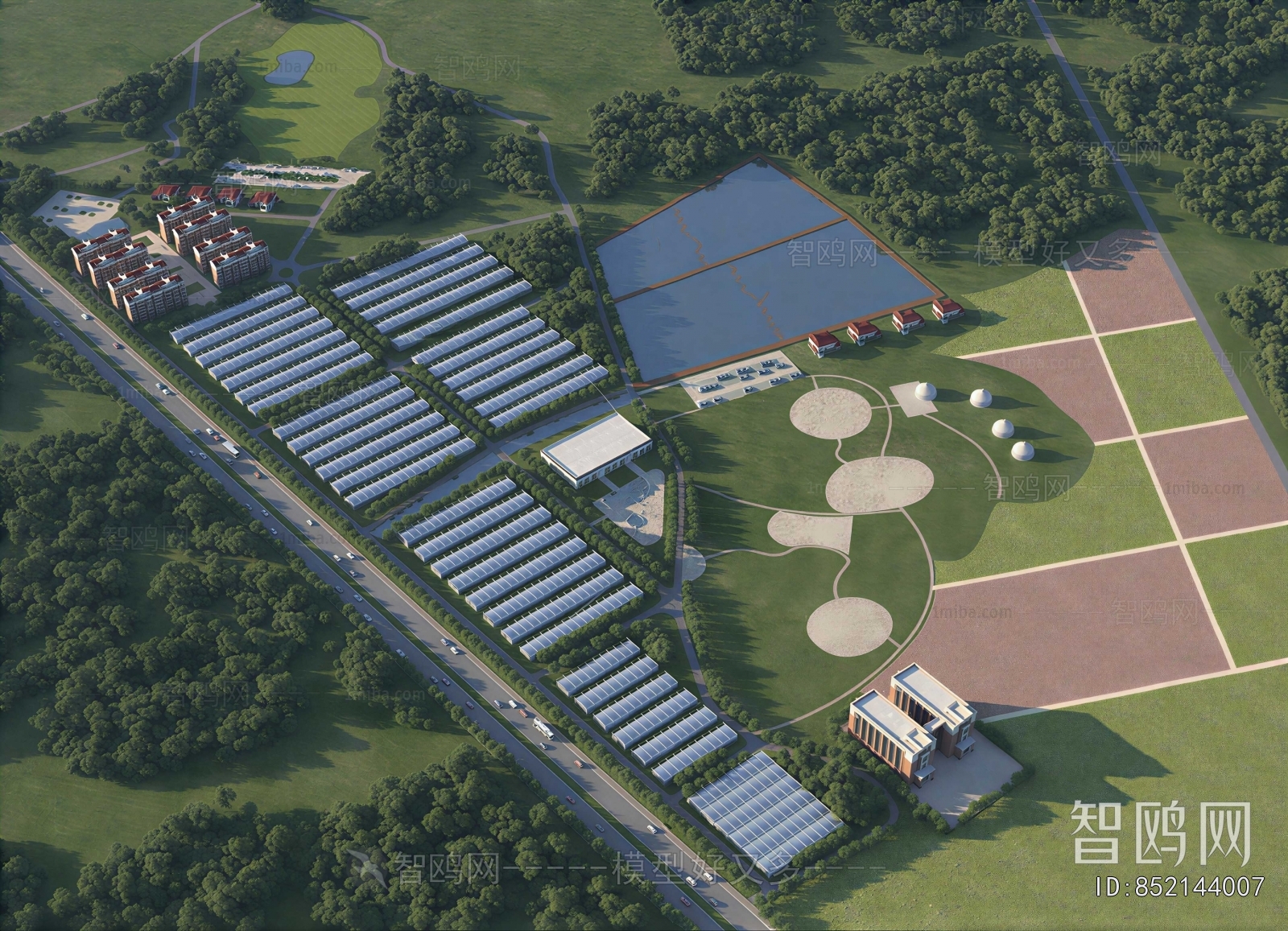 Modern Architectural Bird's-eye View Planning