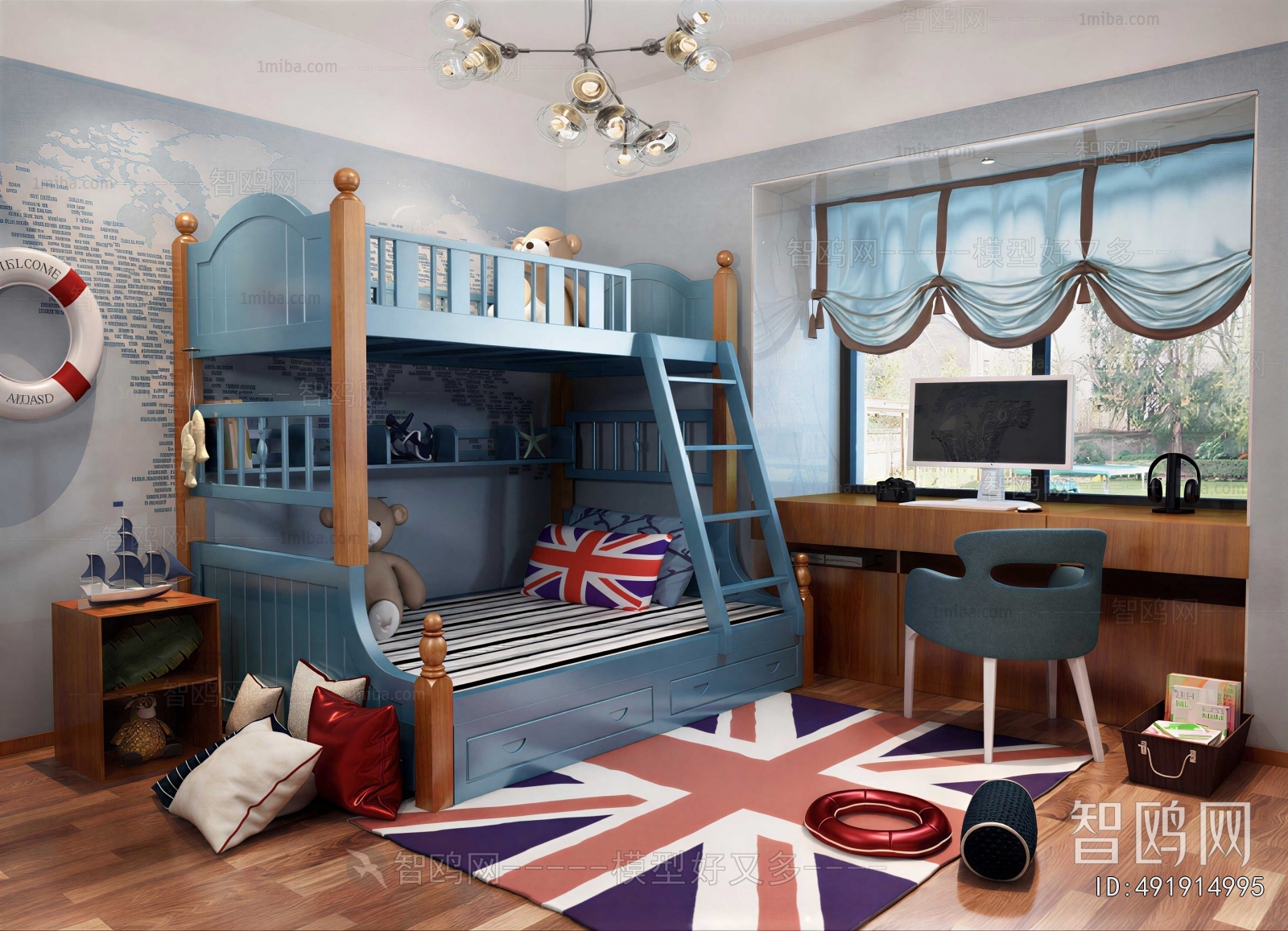 Mediterranean Style Boy's Room And Son's Room