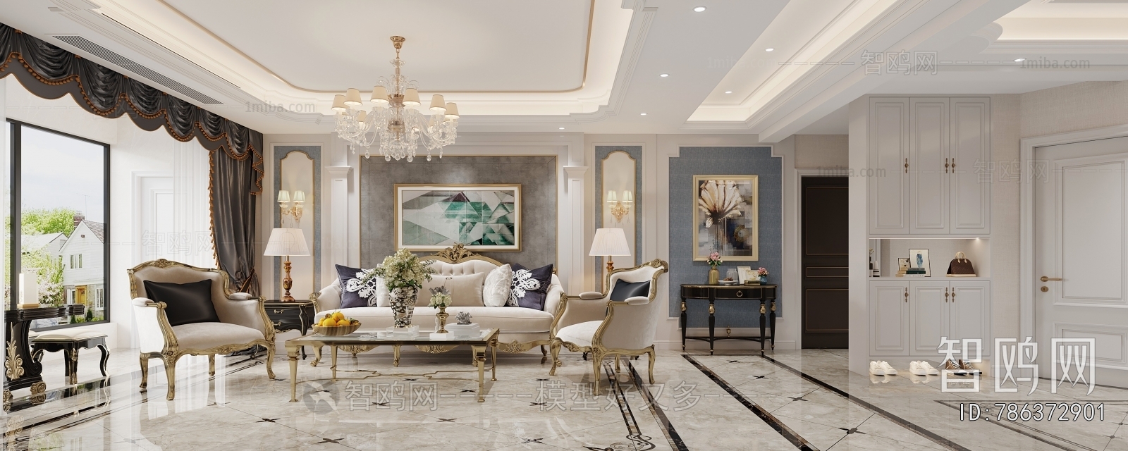 Simple European Style A Living Room