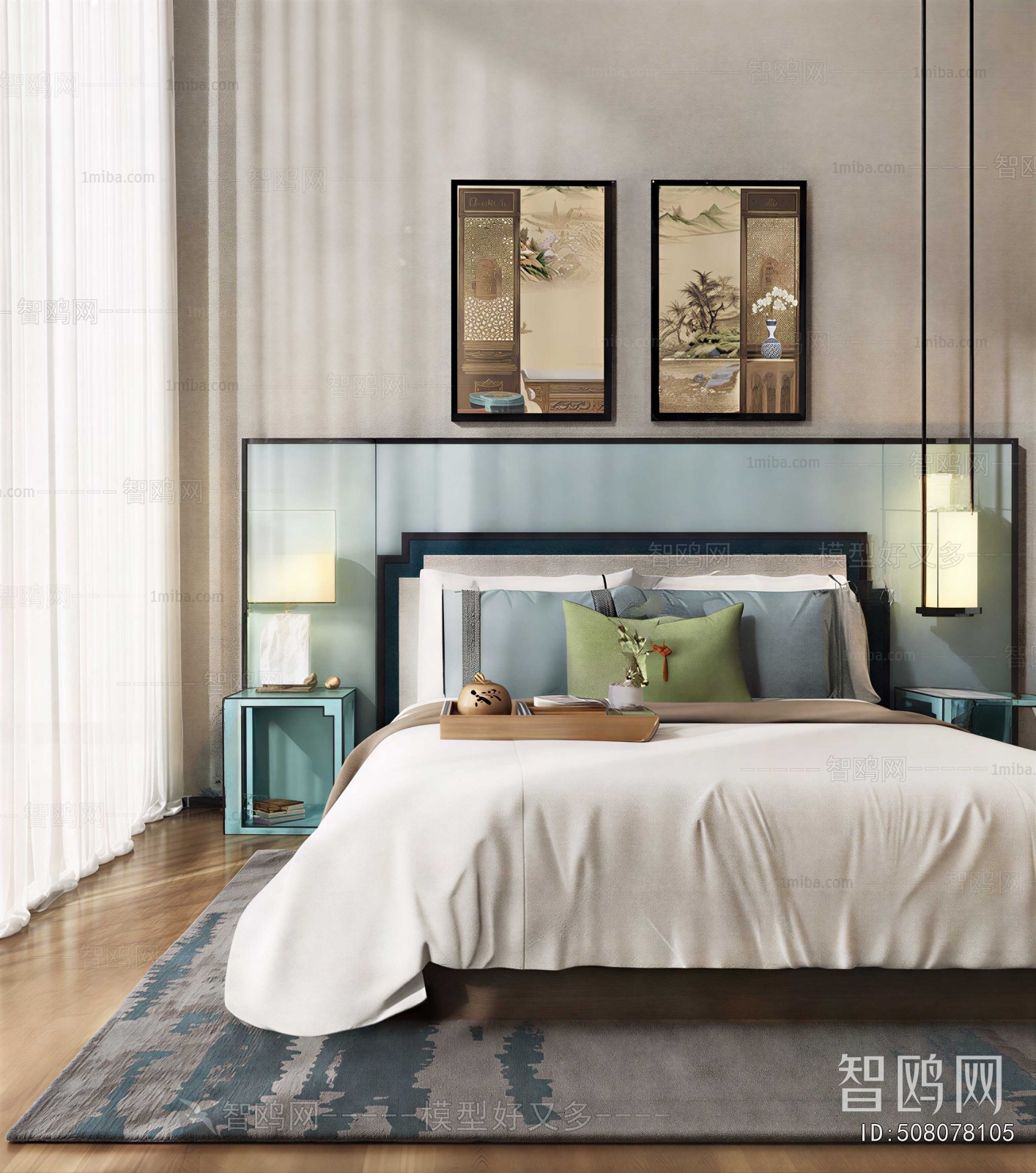 New Chinese Style Double Bed