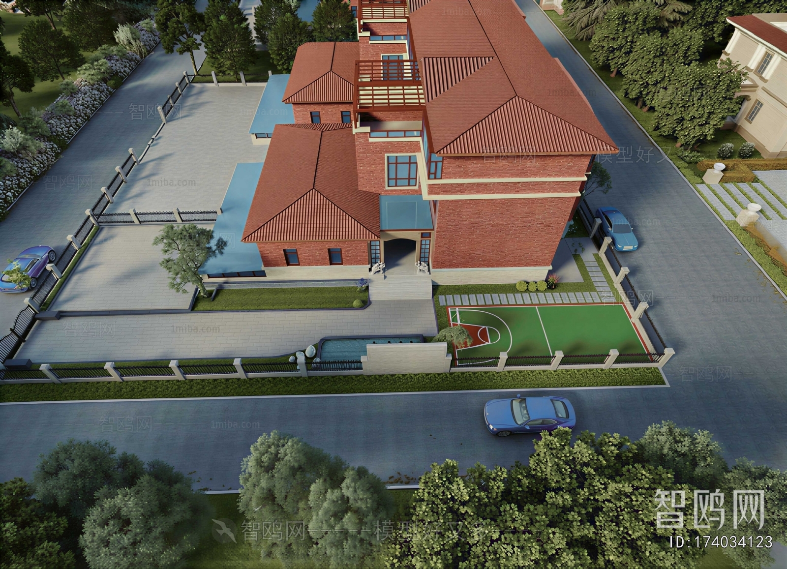 Modern Architectural Bird's-eye View Planning