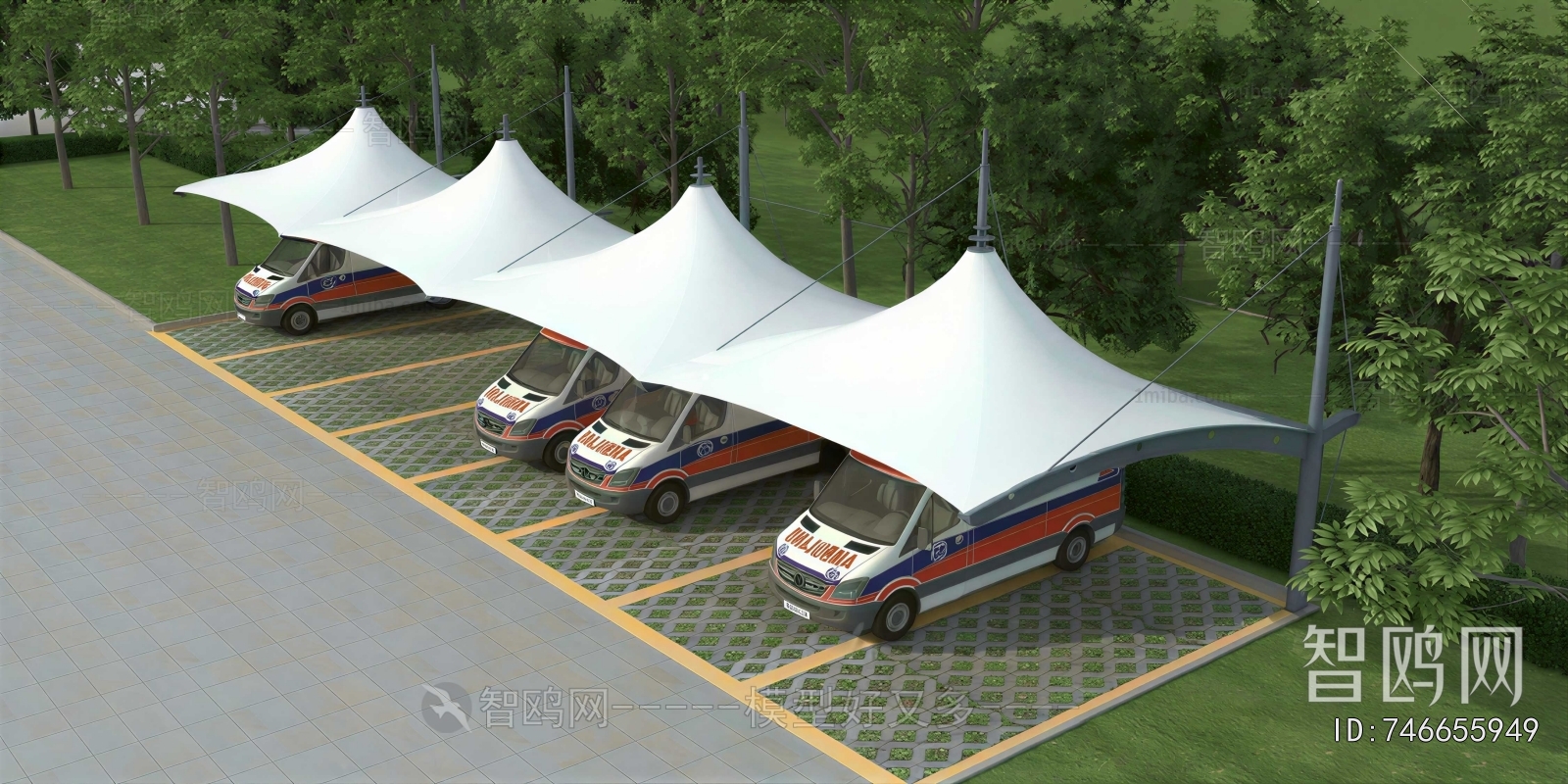 Modern Outdoor Parking Lot