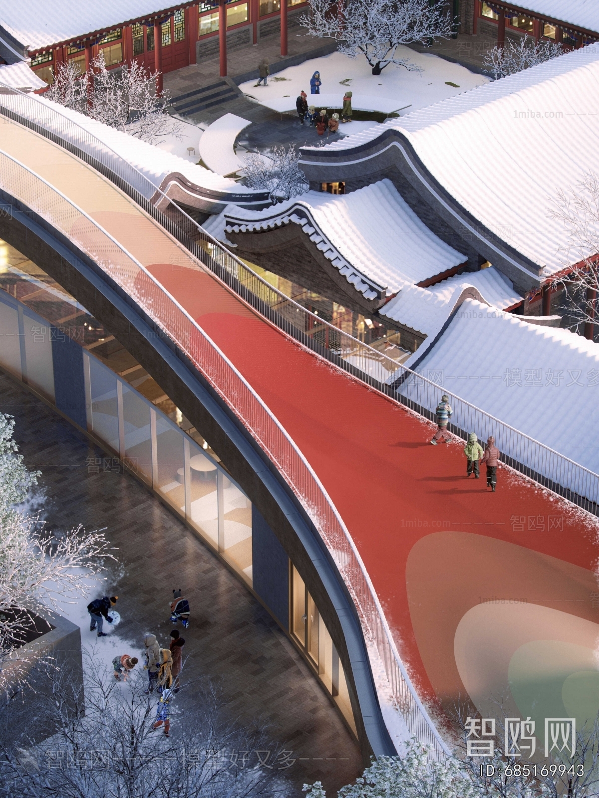New Chinese Style School Building