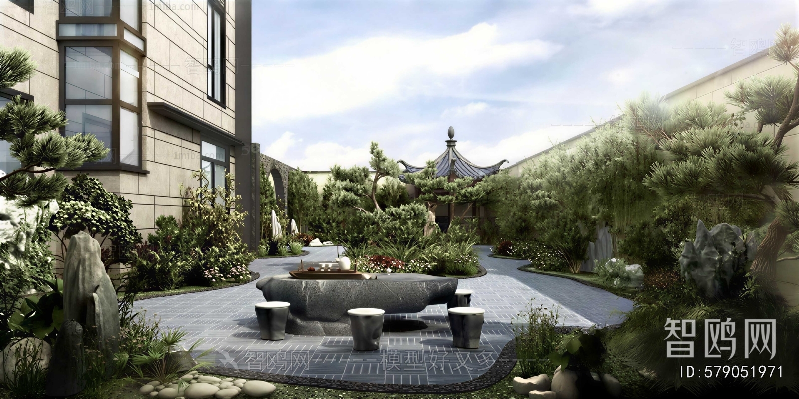 New Chinese Style Courtyard/landscape