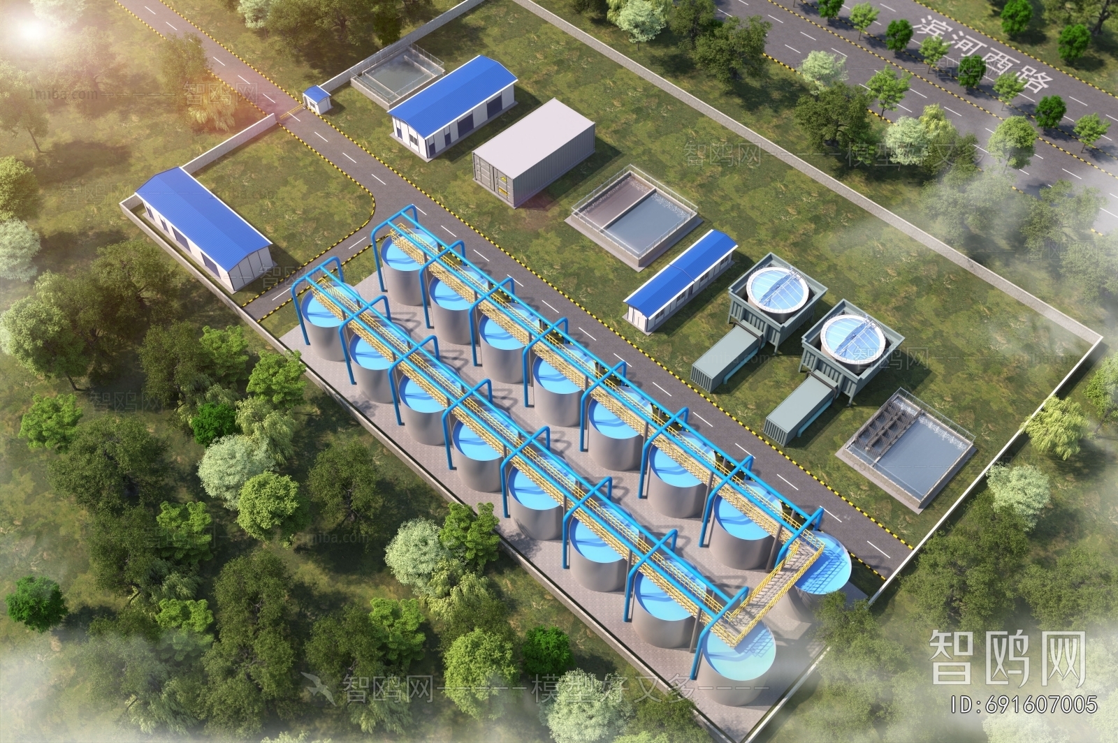 Modern Architectural Bird's-eye View Planning