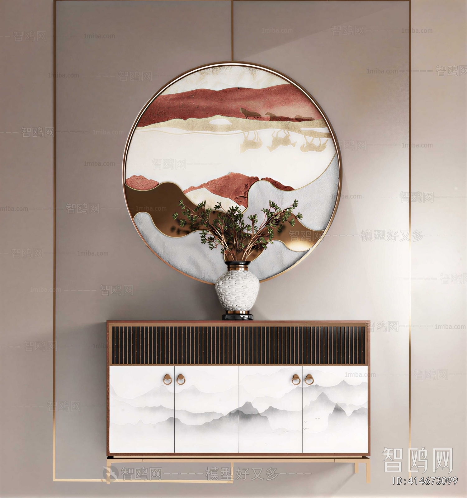 New Chinese Style Side Cabinet