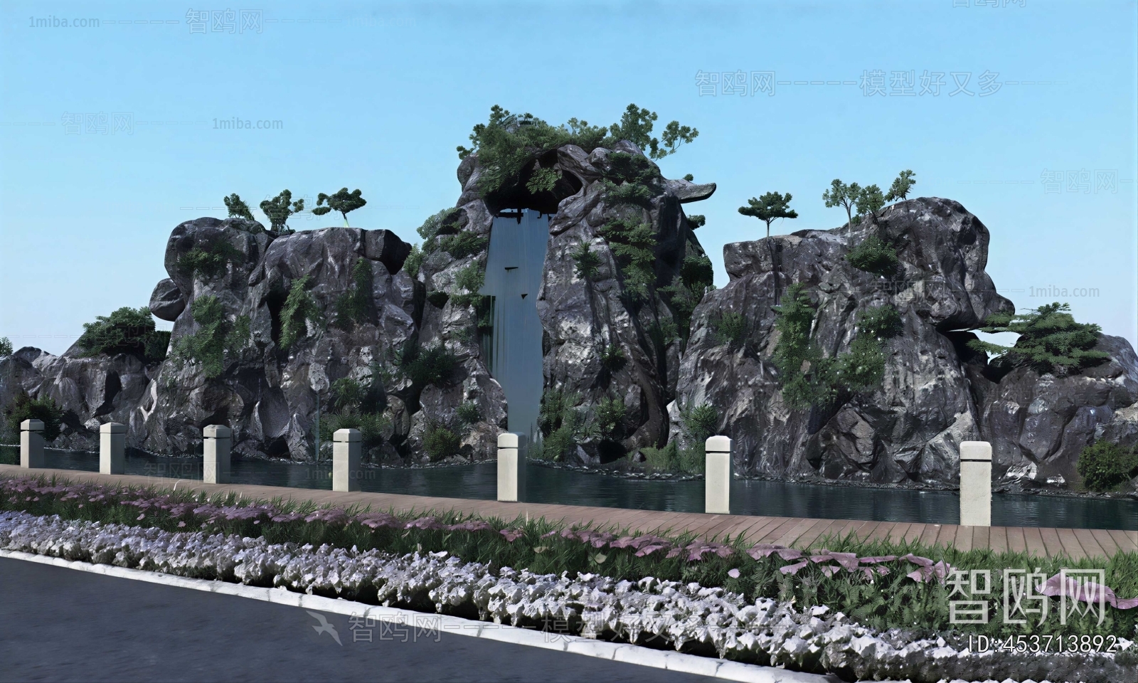 New Chinese Style Rockery Waterscape