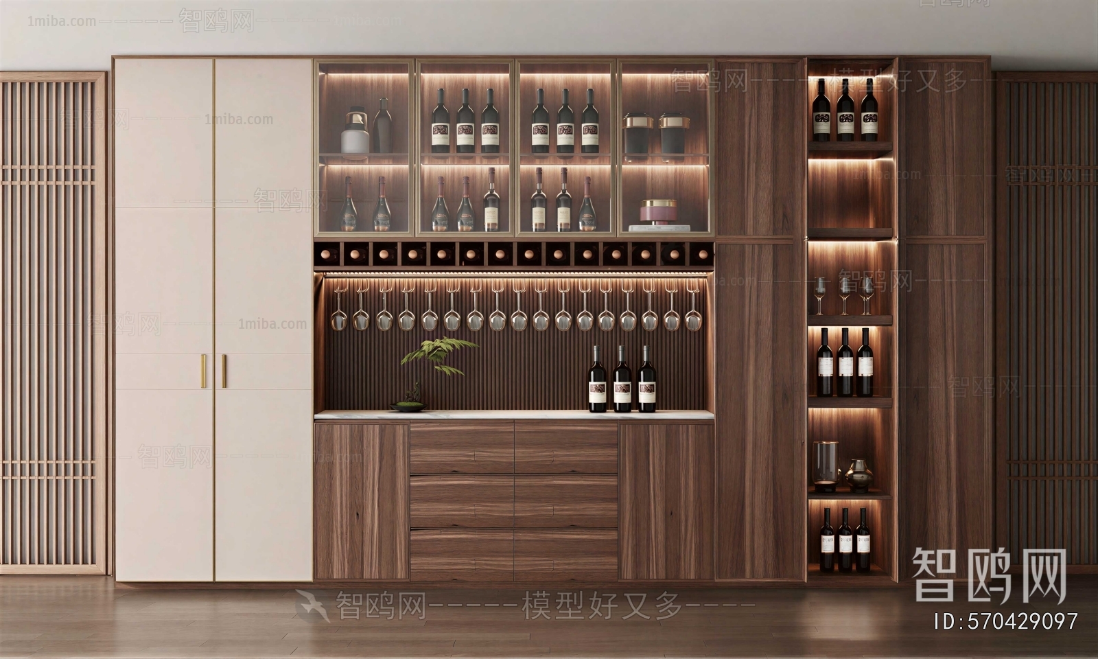New Chinese Style Wine Cabinet