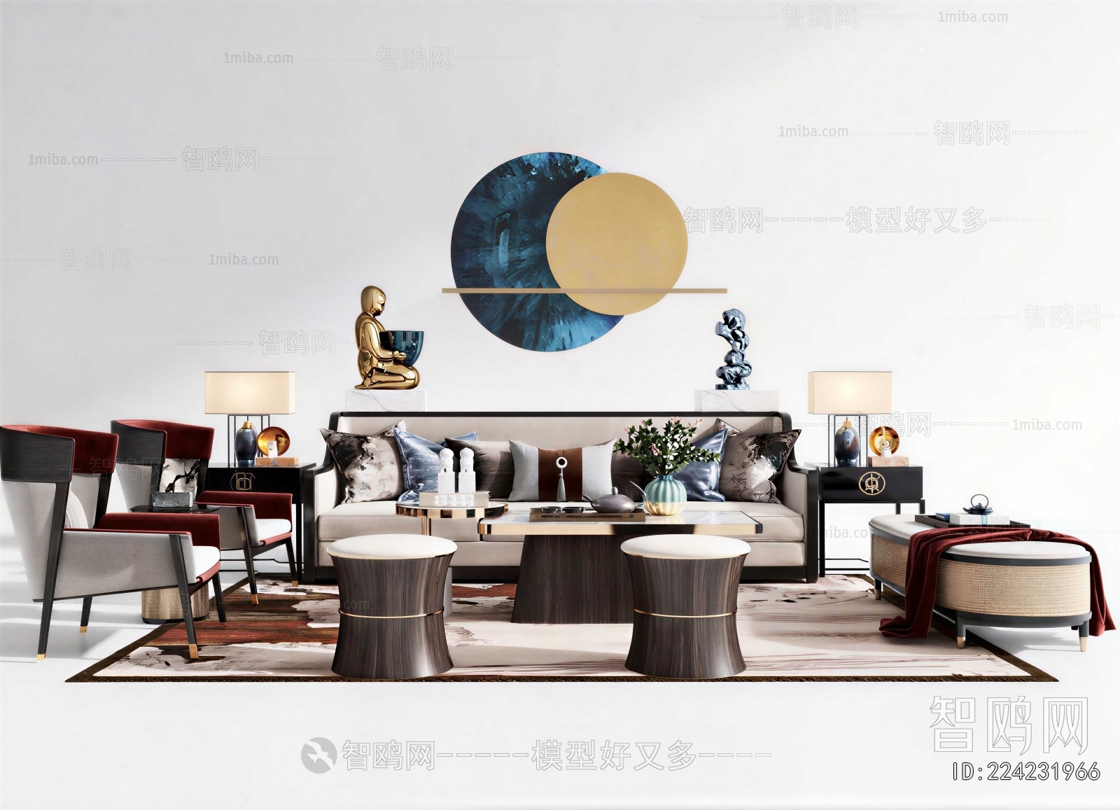 New Chinese Style Sofa Combination