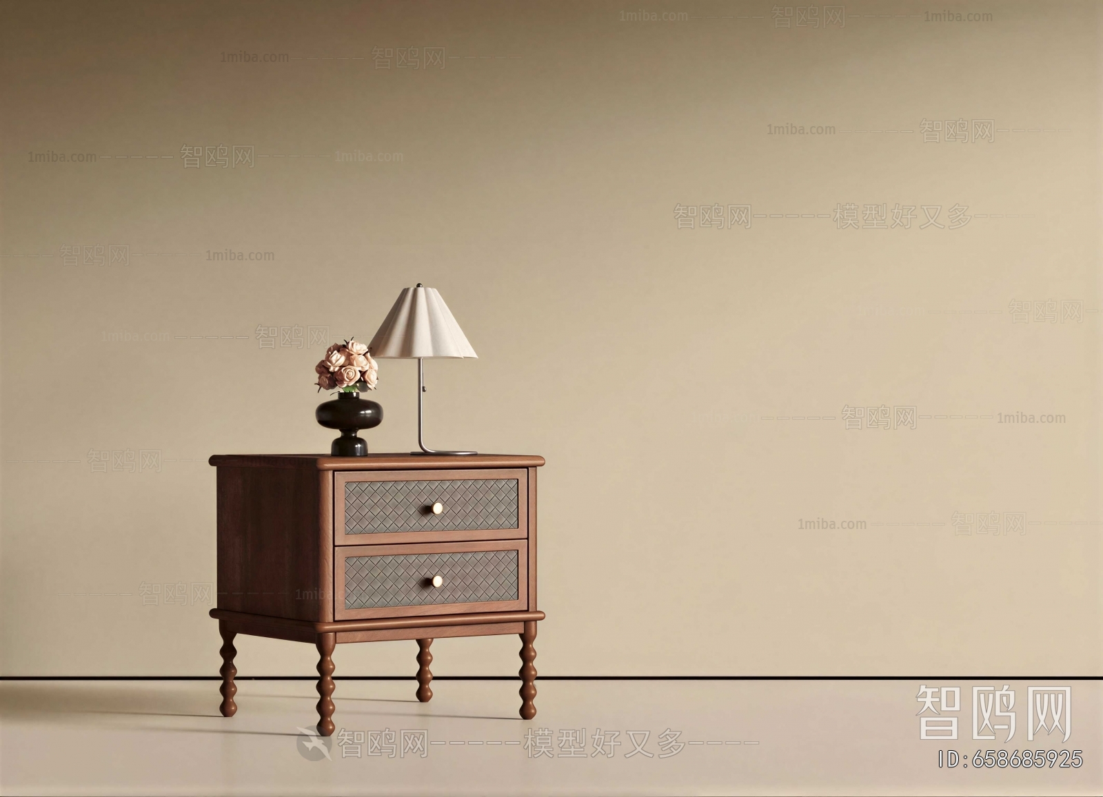 French Style Bedside Cupboard
