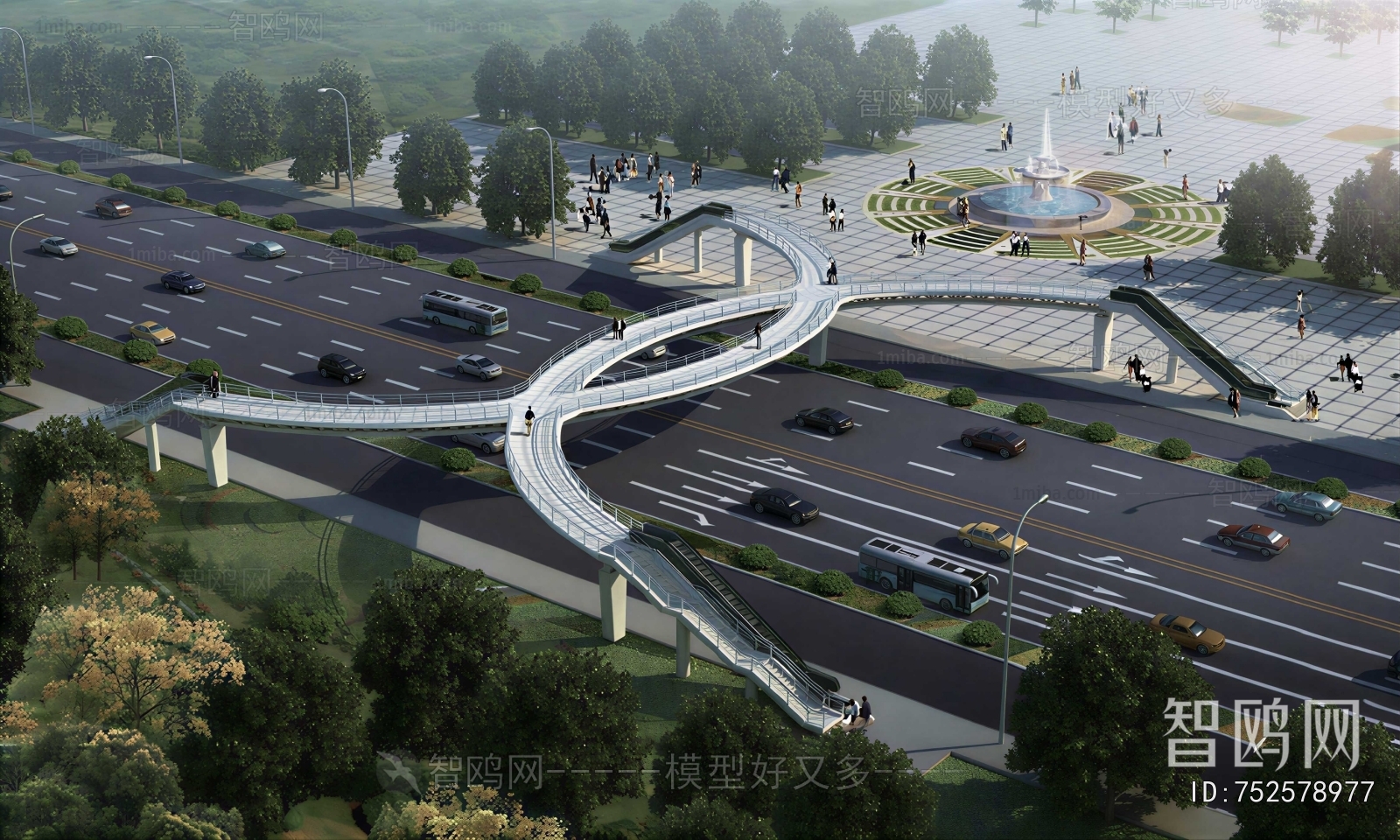 Modern Architectural Bird's-eye View Planning