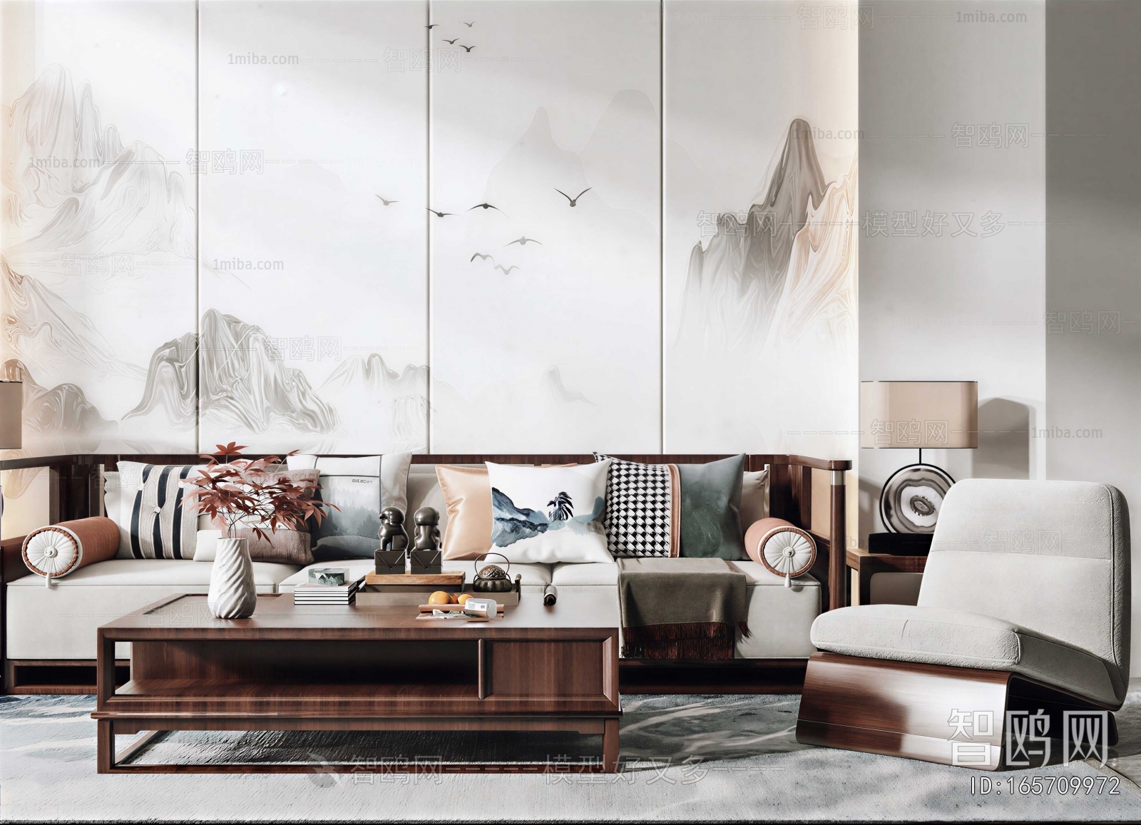 New Chinese Style A Living Room