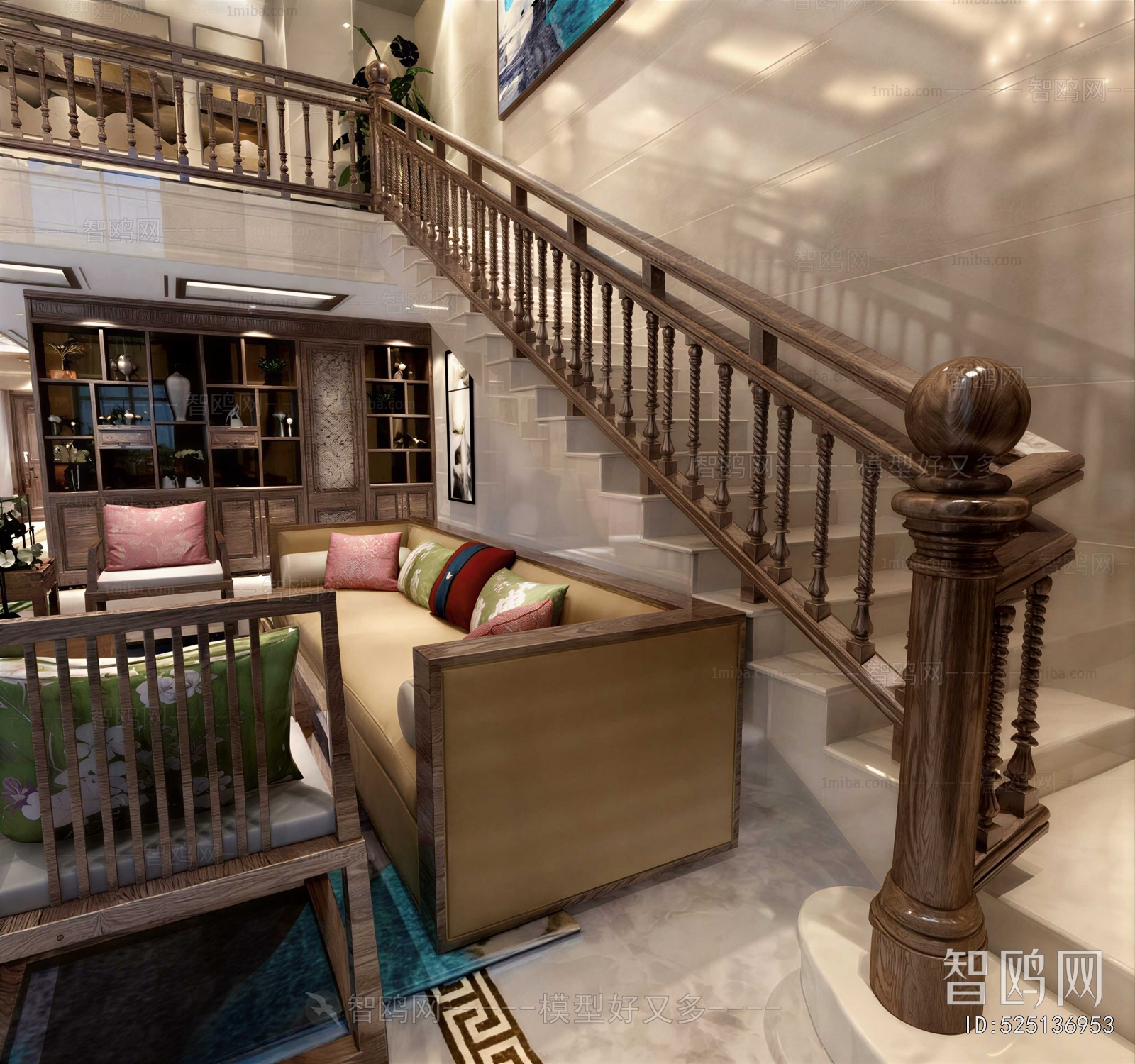 New Chinese Style A Living Room