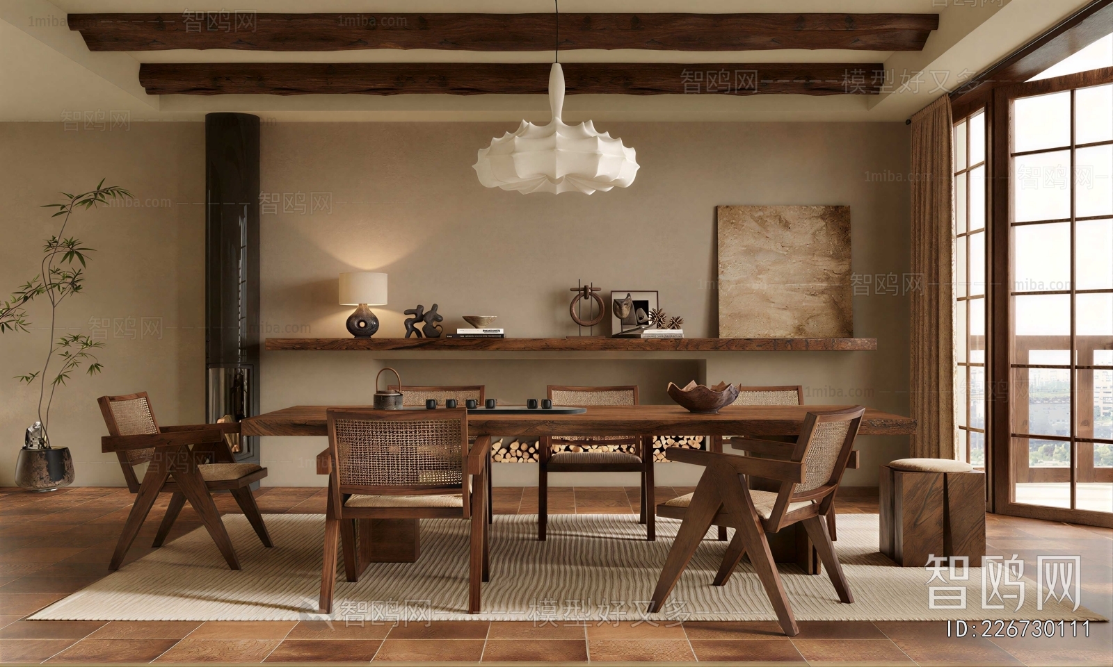 Wabi-sabi Style Dining Room