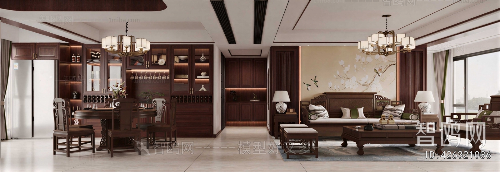 New Chinese Style A Living Room