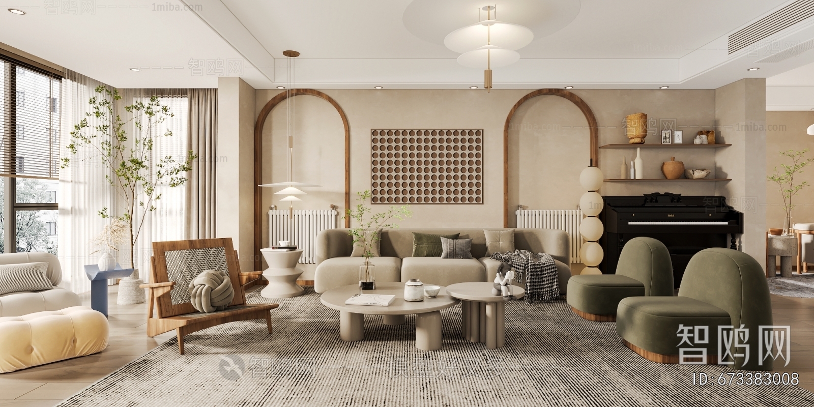 Wabi-sabi Style A Living Room