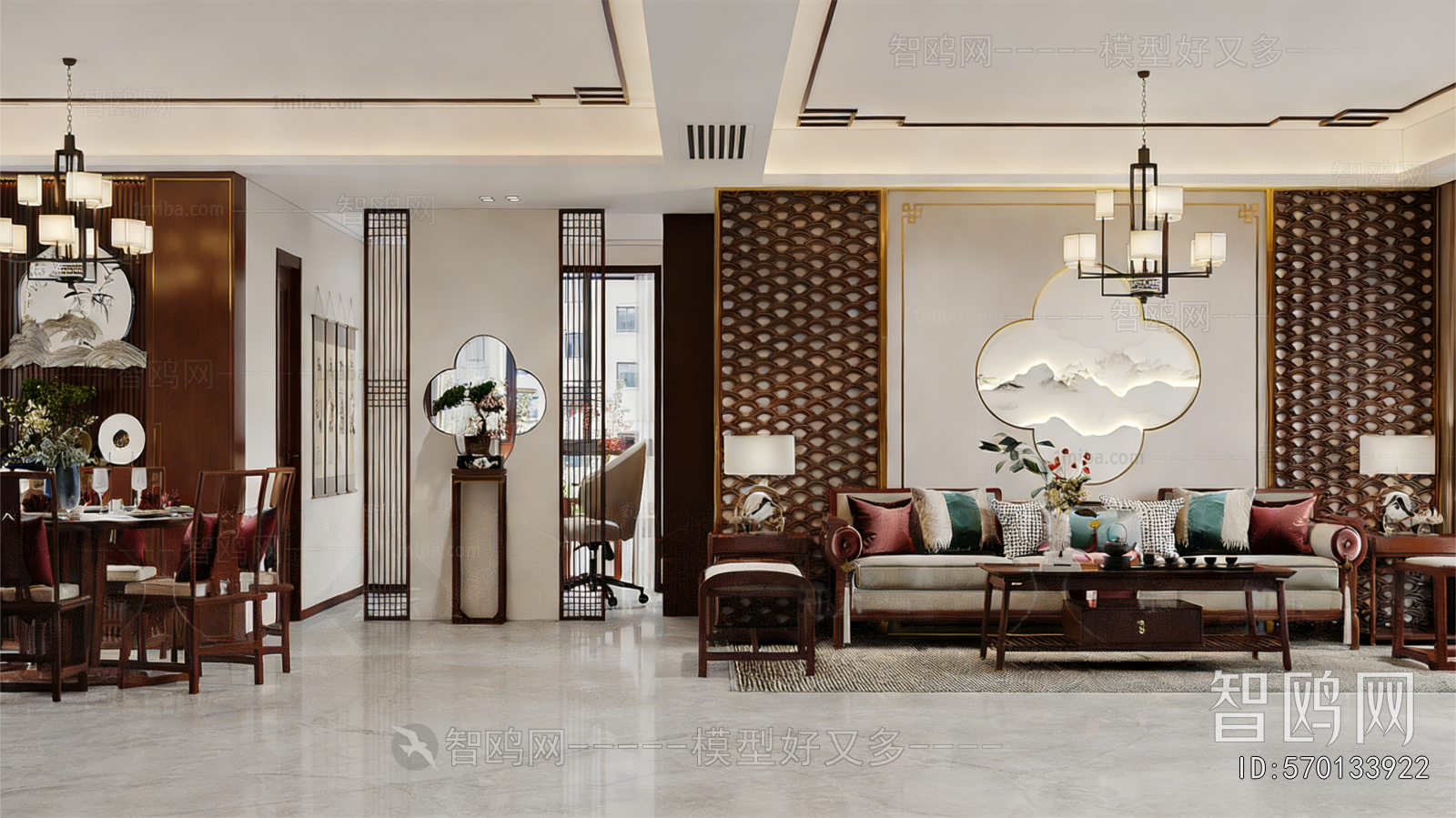 New Chinese Style A Living Room