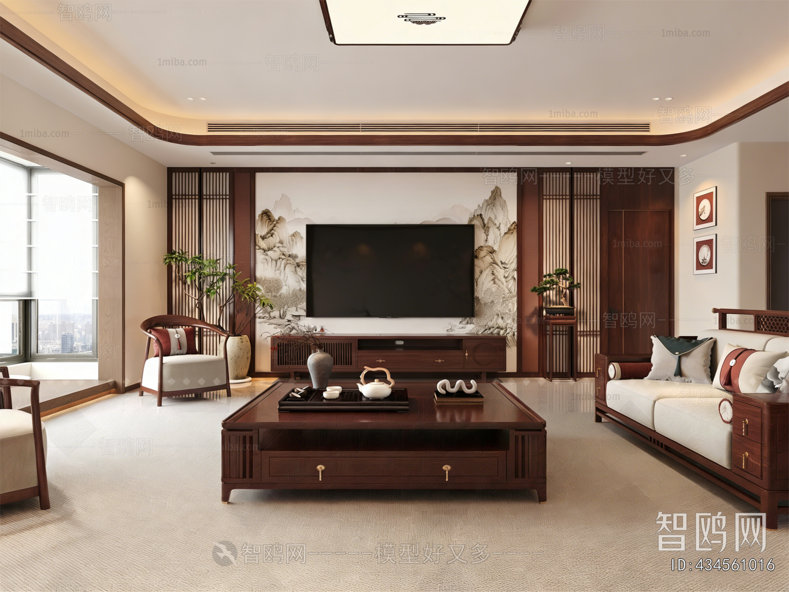 New Chinese Style A Living Room