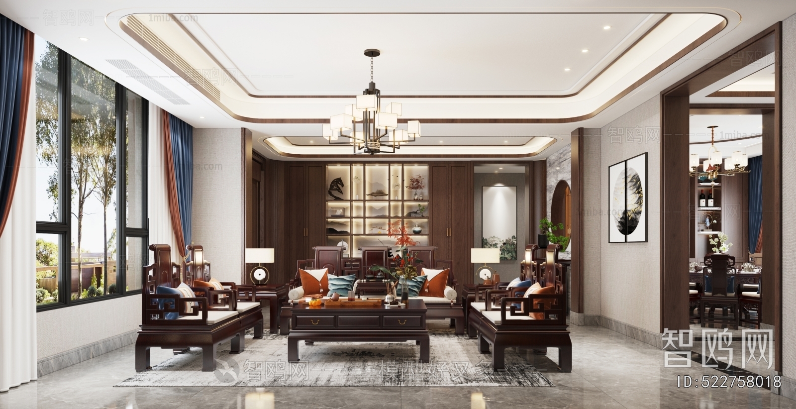 New Chinese Style A Living Room