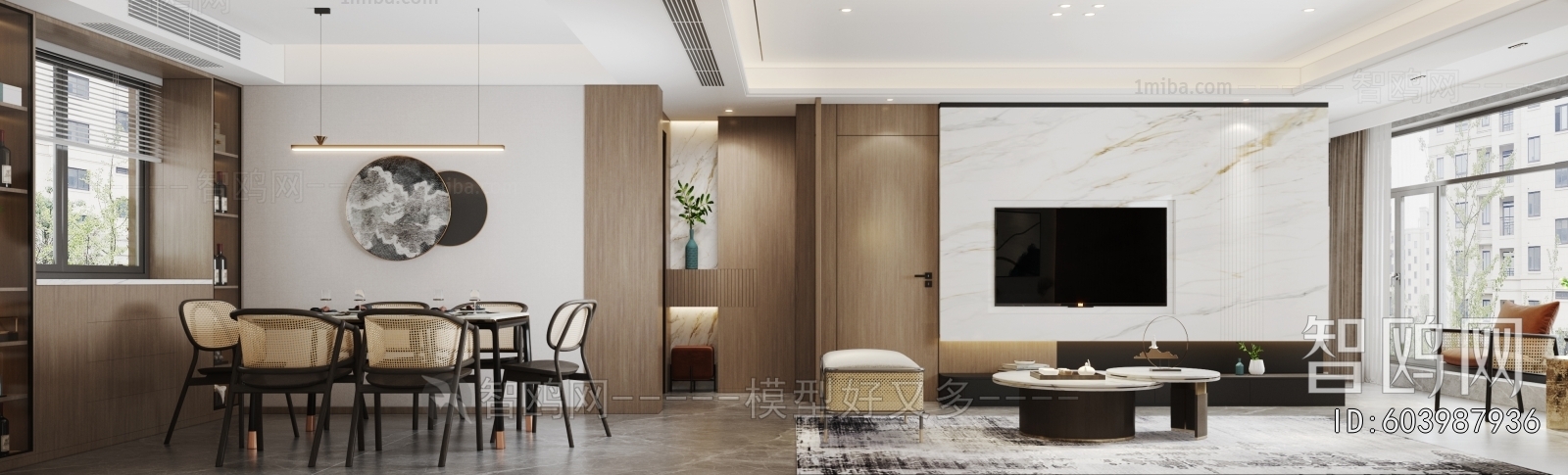 New Chinese Style A Living Room