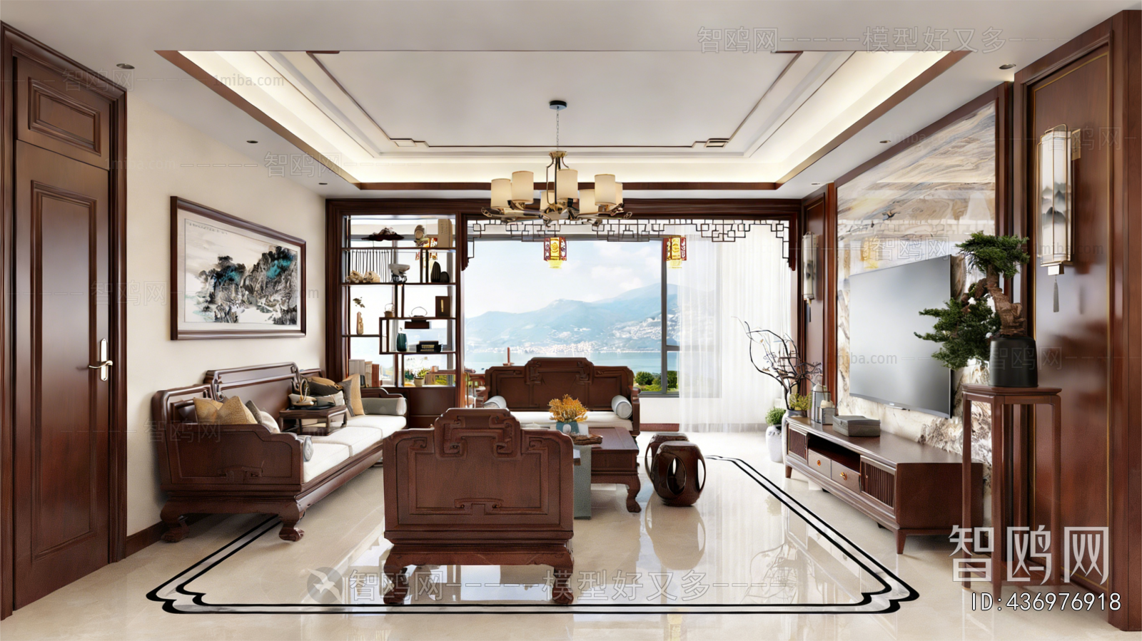New Chinese Style A Living Room
