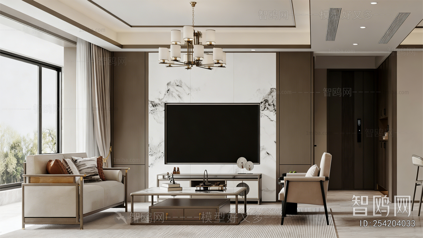 New Chinese Style A Living Room