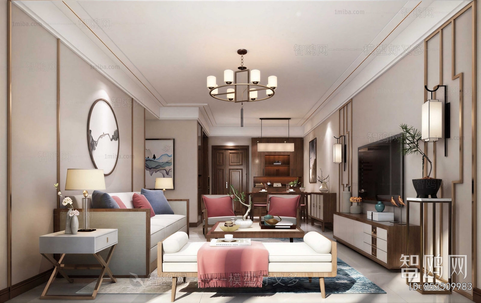 New Chinese Style A Living Room