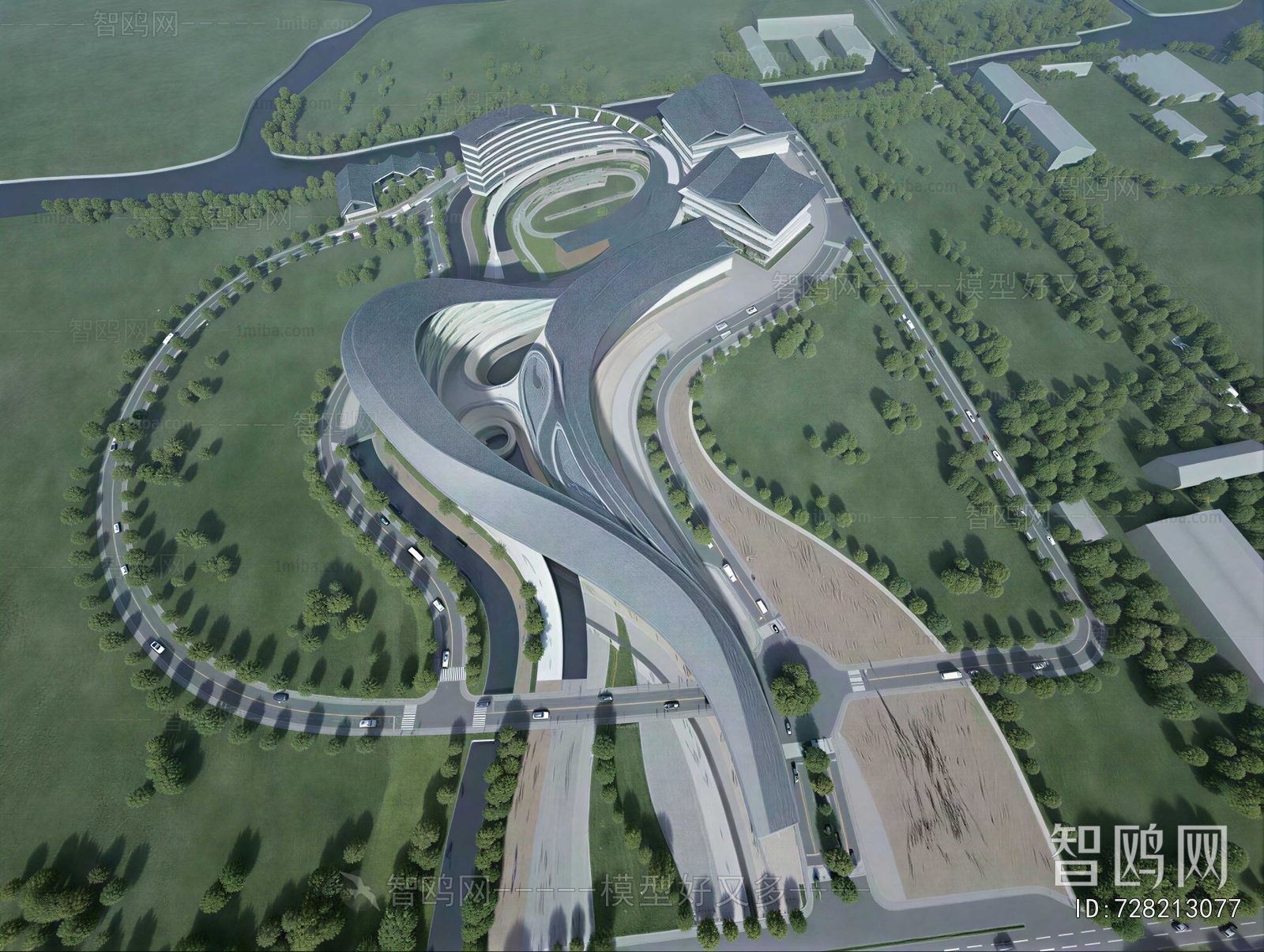 Modern Architectural Bird's-eye View Planning