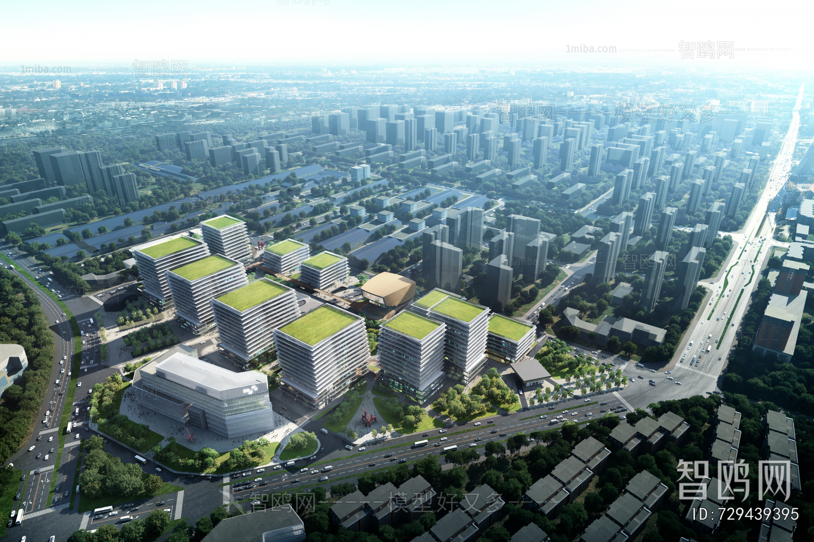 Modern Architectural Bird's-eye View Planning