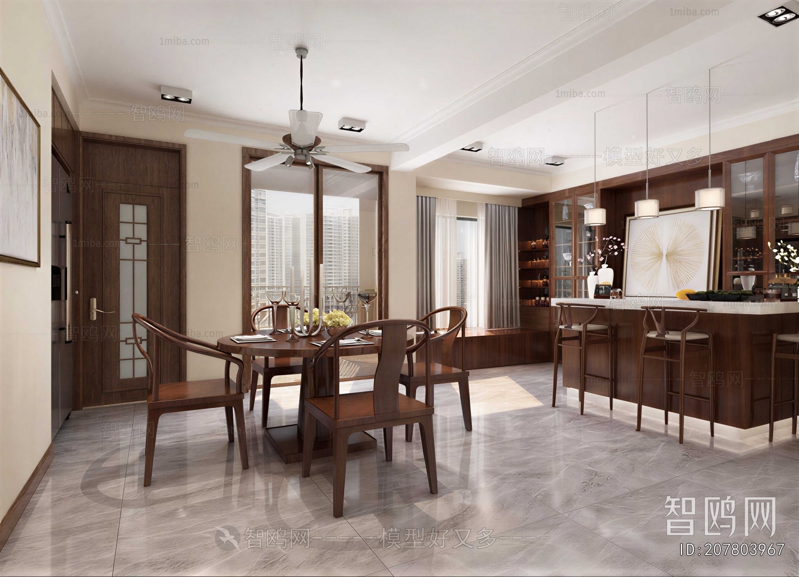 New Chinese Style Dining Room