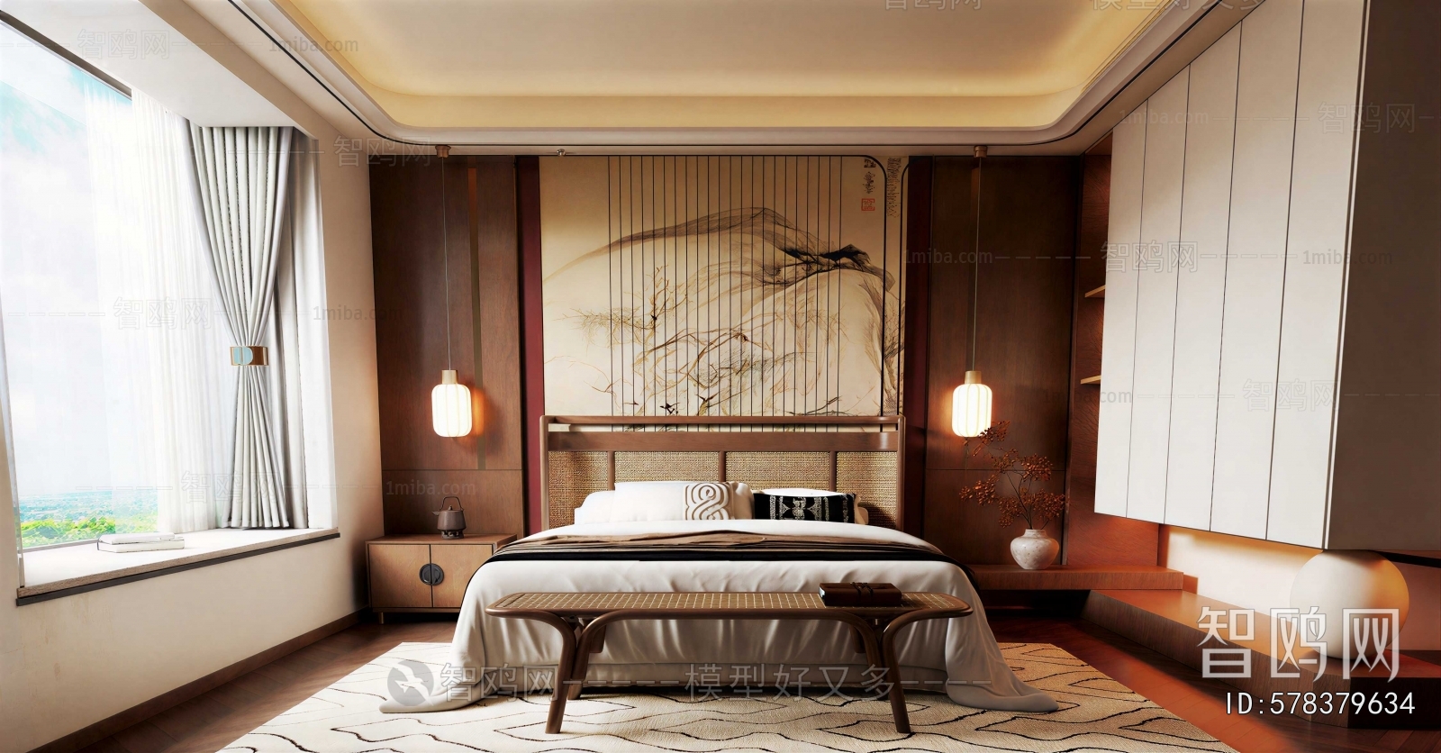 New Chinese Style Bedroom