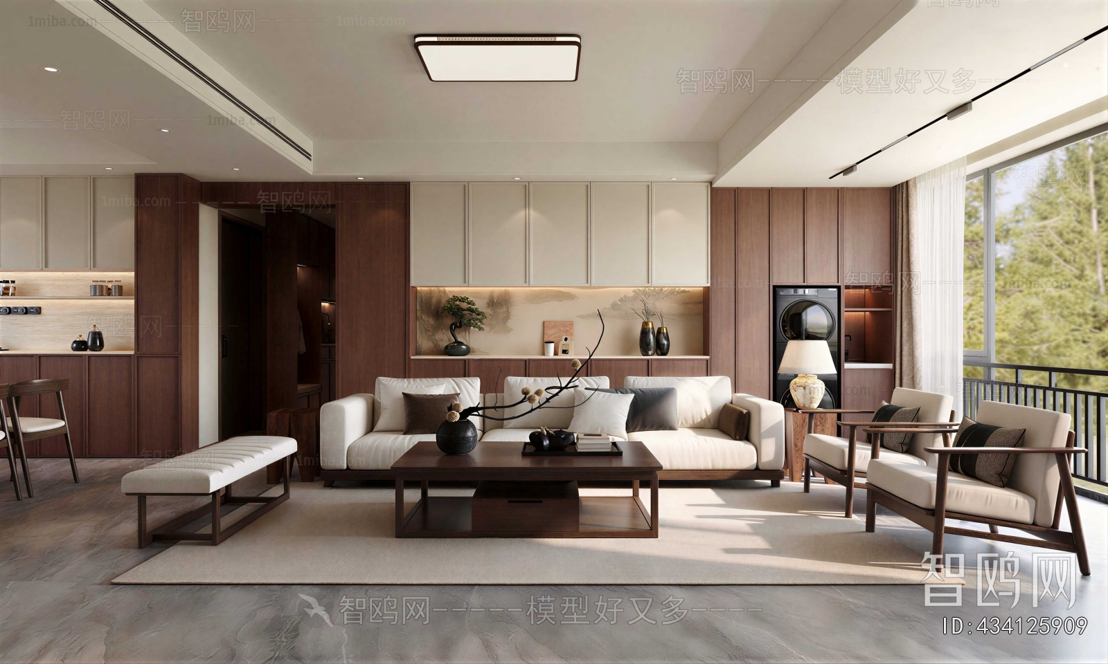 New Chinese Style A Living Room