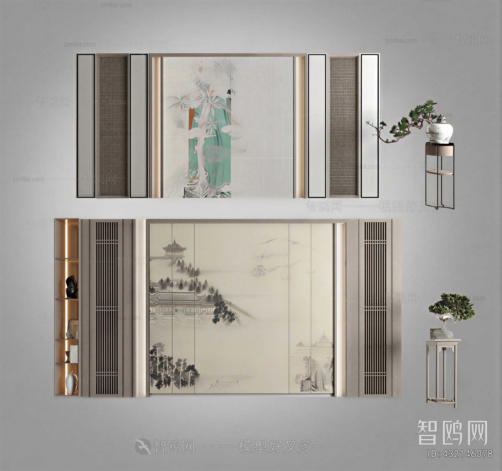 New Chinese Style TV Wall