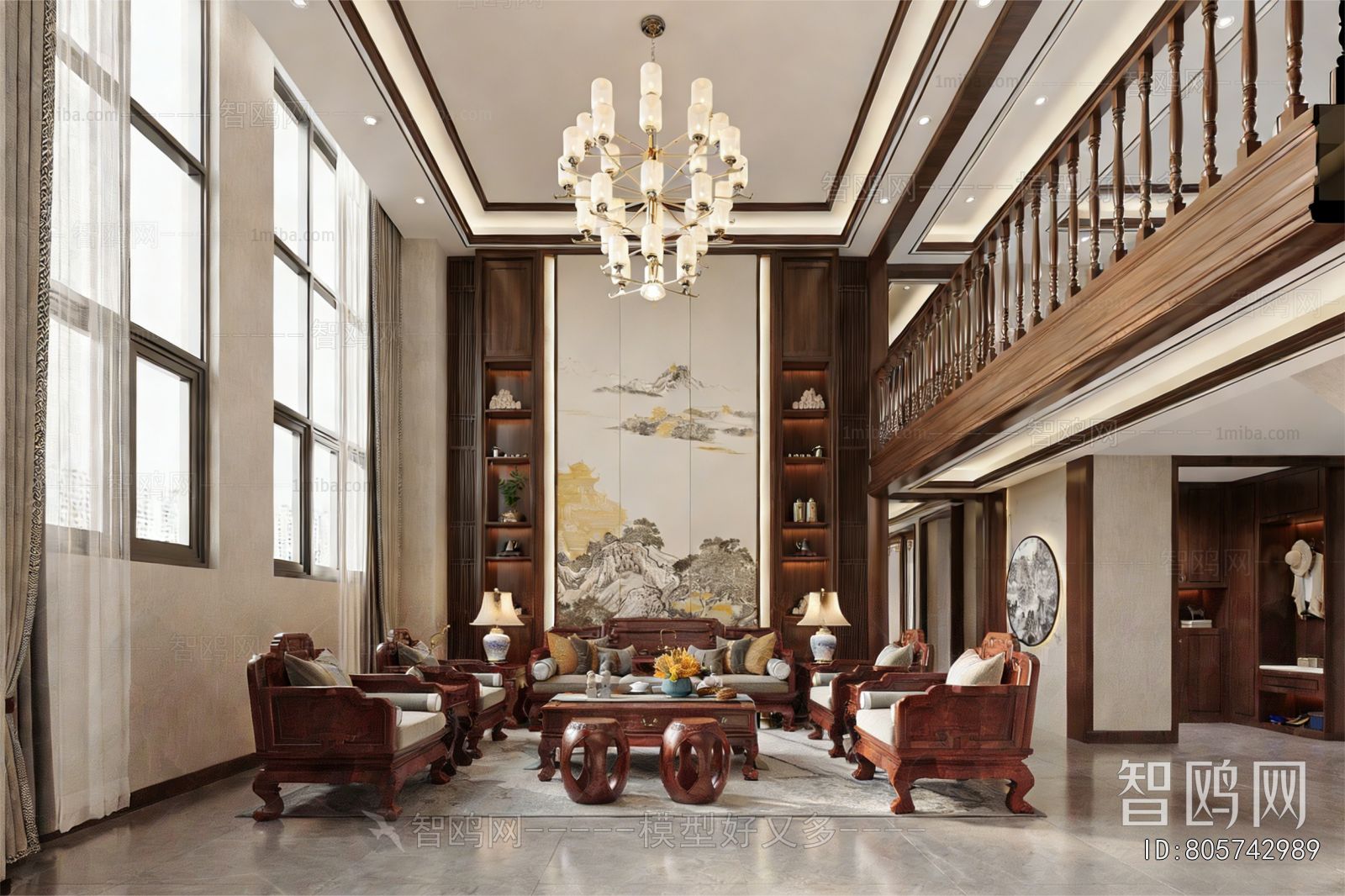 New Chinese Style A Living Room
