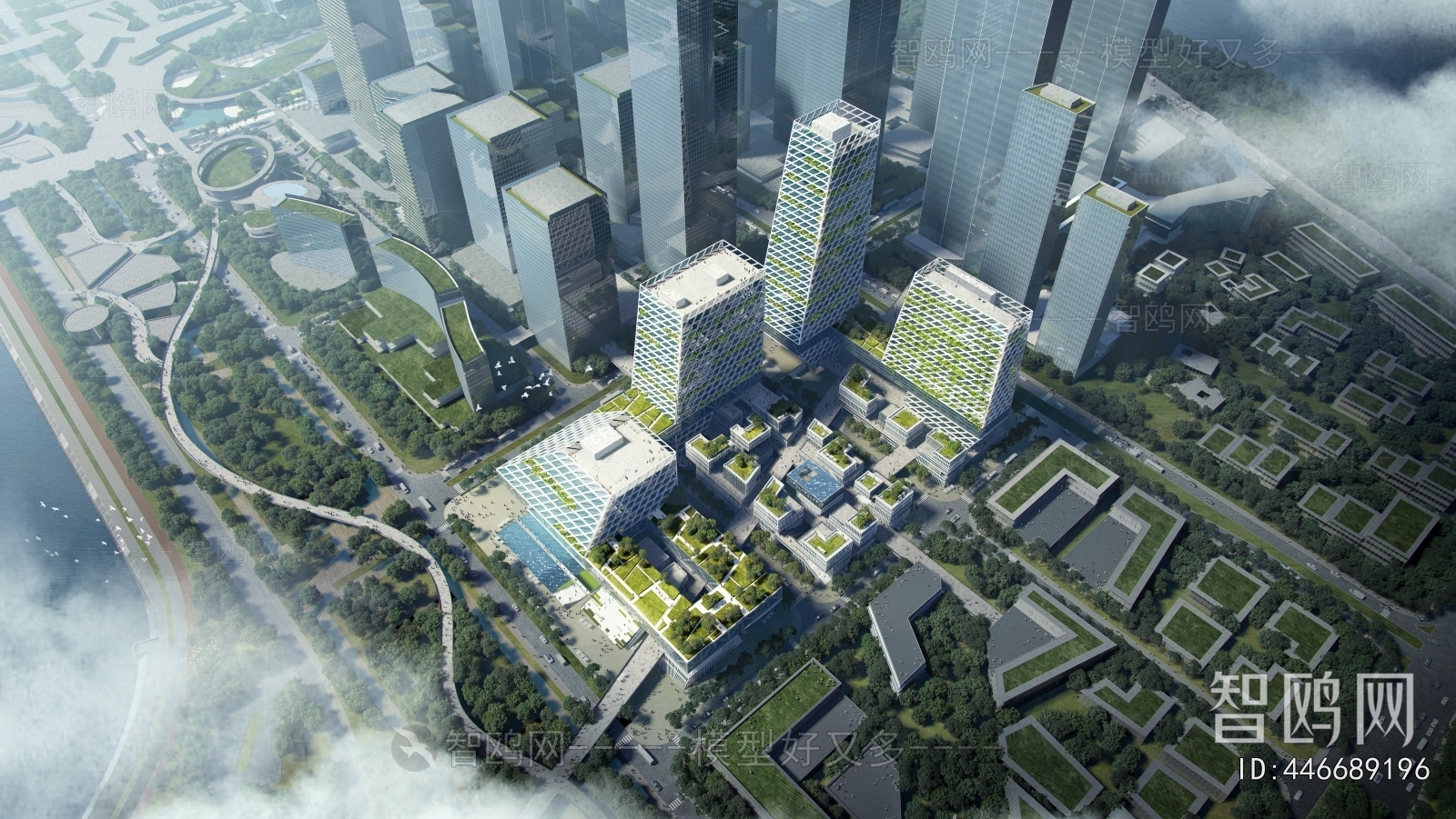 Modern Architectural Bird's-eye View Planning